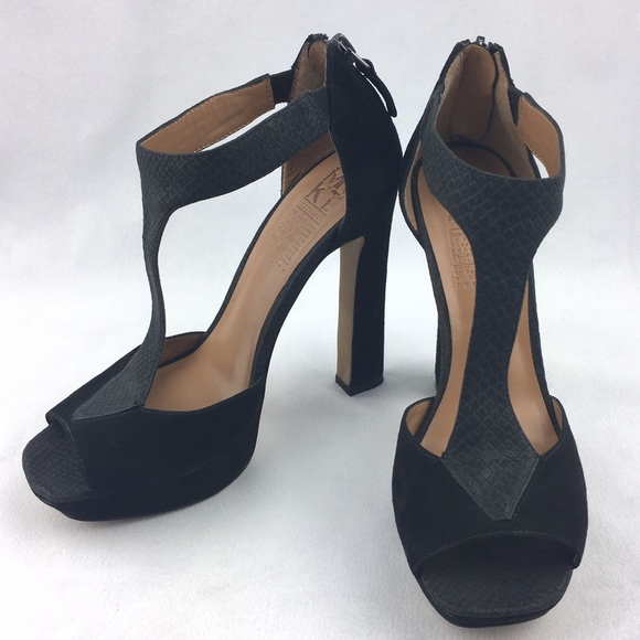 MRKT Black Platform Peep Toe Heels Aliya Size 7 - Picture 8 of 10